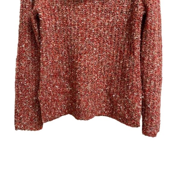 Skye's The Limit Women's Open Knit Cowl Neck Sweater Size S Marled Red Boho - Picture 5 of 14